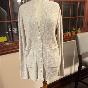 Elegant Cream Button-Up Cardigan